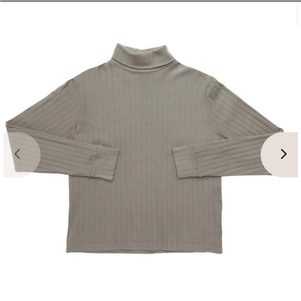 NWT DONNI. Pointelle Mushroom Turtleneck